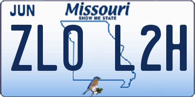 MO license plate ZL0L2H