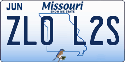 MO license plate ZL0L2S