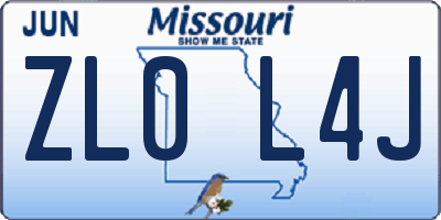 MO license plate ZL0L4J