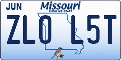 MO license plate ZL0L5T