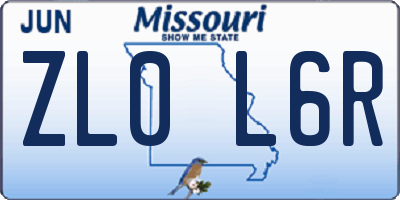 MO license plate ZL0L6R