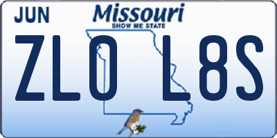 MO license plate ZL0L8S