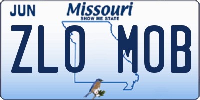 MO license plate ZL0M0B
