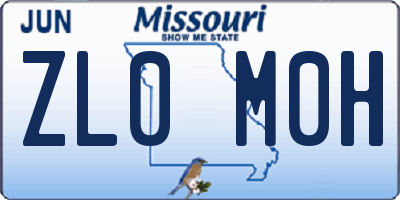 MO license plate ZL0M0H