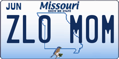 MO license plate ZL0M0M