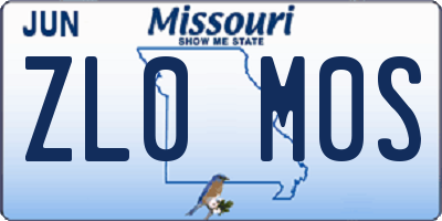 MO license plate ZL0M0S