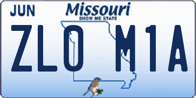 MO license plate ZL0M1A