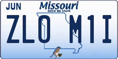 MO license plate ZL0M1I