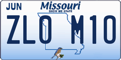 MO license plate ZL0M1O