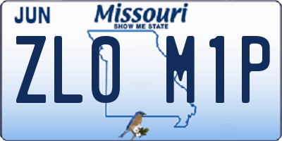 MO license plate ZL0M1P