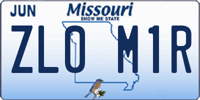 MO license plate ZL0M1R