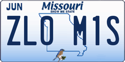 MO license plate ZL0M1S