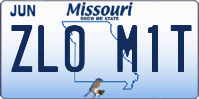 MO license plate ZL0M1T