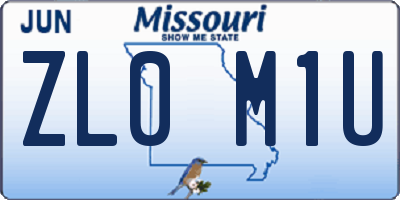 MO license plate ZL0M1U