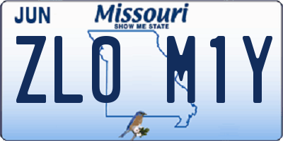 MO license plate ZL0M1Y