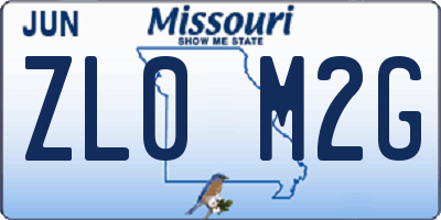 MO license plate ZL0M2G