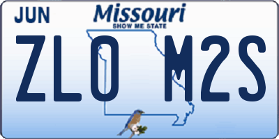 MO license plate ZL0M2S