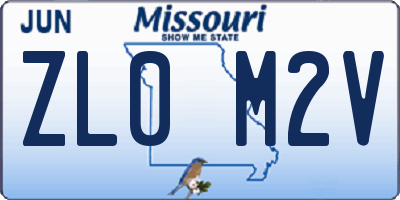MO license plate ZL0M2V