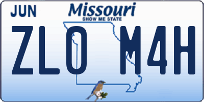 MO license plate ZL0M4H