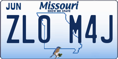 MO license plate ZL0M4J