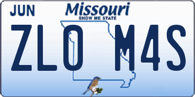 MO license plate ZL0M4S