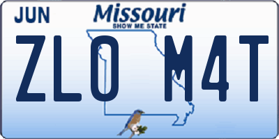 MO license plate ZL0M4T