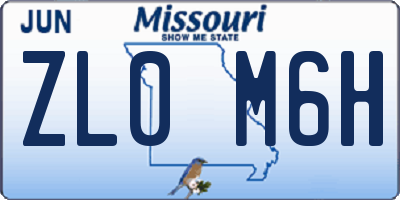 MO license plate ZL0M6H