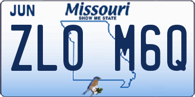 MO license plate ZL0M6Q