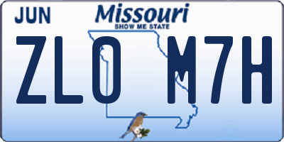 MO license plate ZL0M7H