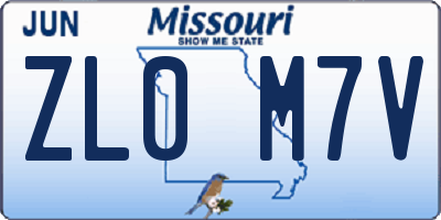 MO license plate ZL0M7V