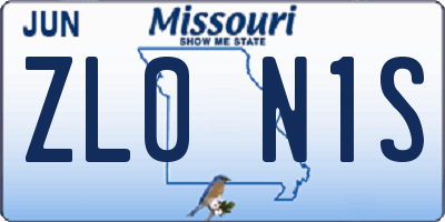 MO license plate ZL0N1S