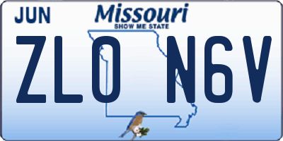 MO license plate ZL0N6V
