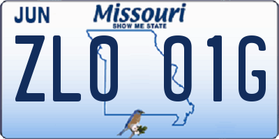 MO license plate ZL0O1G