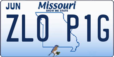MO license plate ZL0P1G