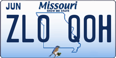 MO license plate ZL0Q0H