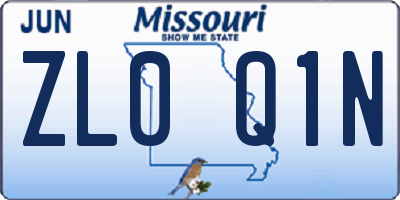 MO license plate ZL0Q1N
