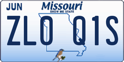 MO license plate ZL0Q1S