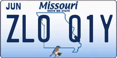 MO license plate ZL0Q1Y