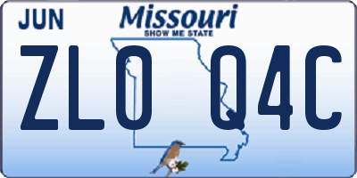 MO license plate ZL0Q4C