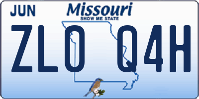 MO license plate ZL0Q4H
