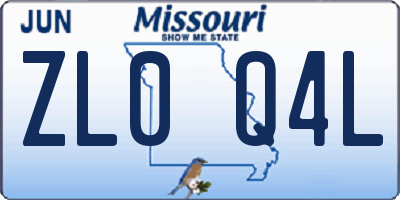 MO license plate ZL0Q4L