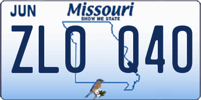 MO license plate ZL0Q4O