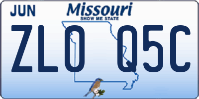 MO license plate ZL0Q5C