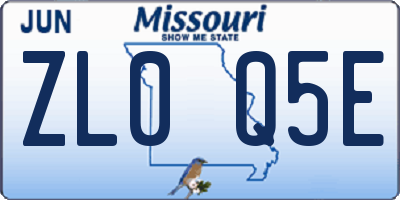 MO license plate ZL0Q5E