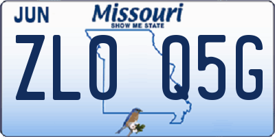 MO license plate ZL0Q5G