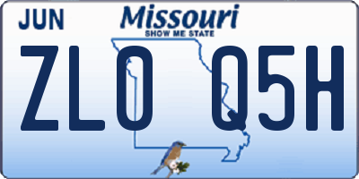 MO license plate ZL0Q5H