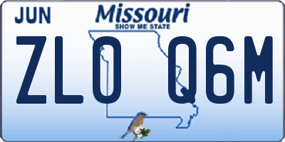 MO license plate ZL0Q6M