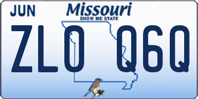 MO license plate ZL0Q6Q