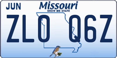 MO license plate ZL0Q6Z