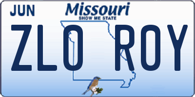 MO license plate ZL0R0Y